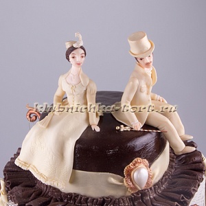 Свадебный торт на заказ "Тайна времени" 2300руб/кг + фигурки 6000руб